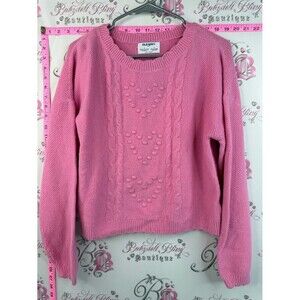Old Navy sweater hearts bubblegum Pink Cable Knit Sweater